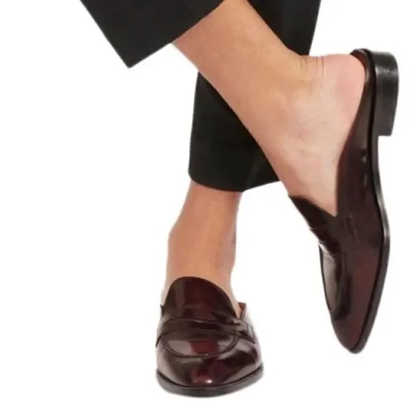 Everlane Modern Penny Loafer Slide Mule in Oxblood - Picture 2 of 6